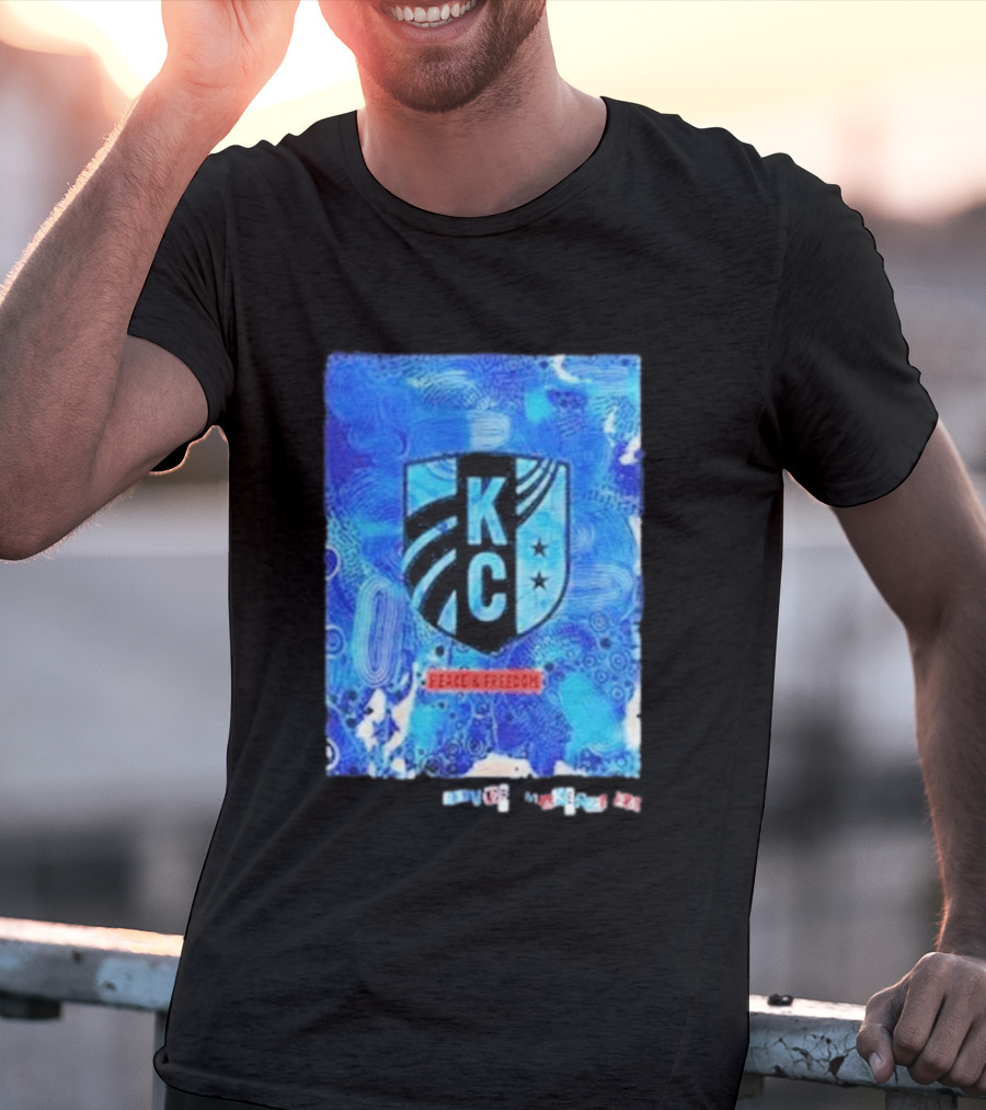 Kansas City Current KC Peace Freedom Blue T-Shirt