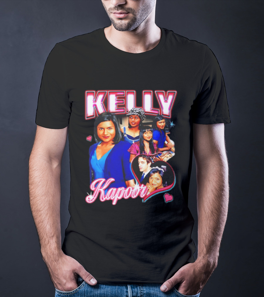 Kelly Kapoor 90s Bootleg Style With Hearts And Character Collage T-Shirt