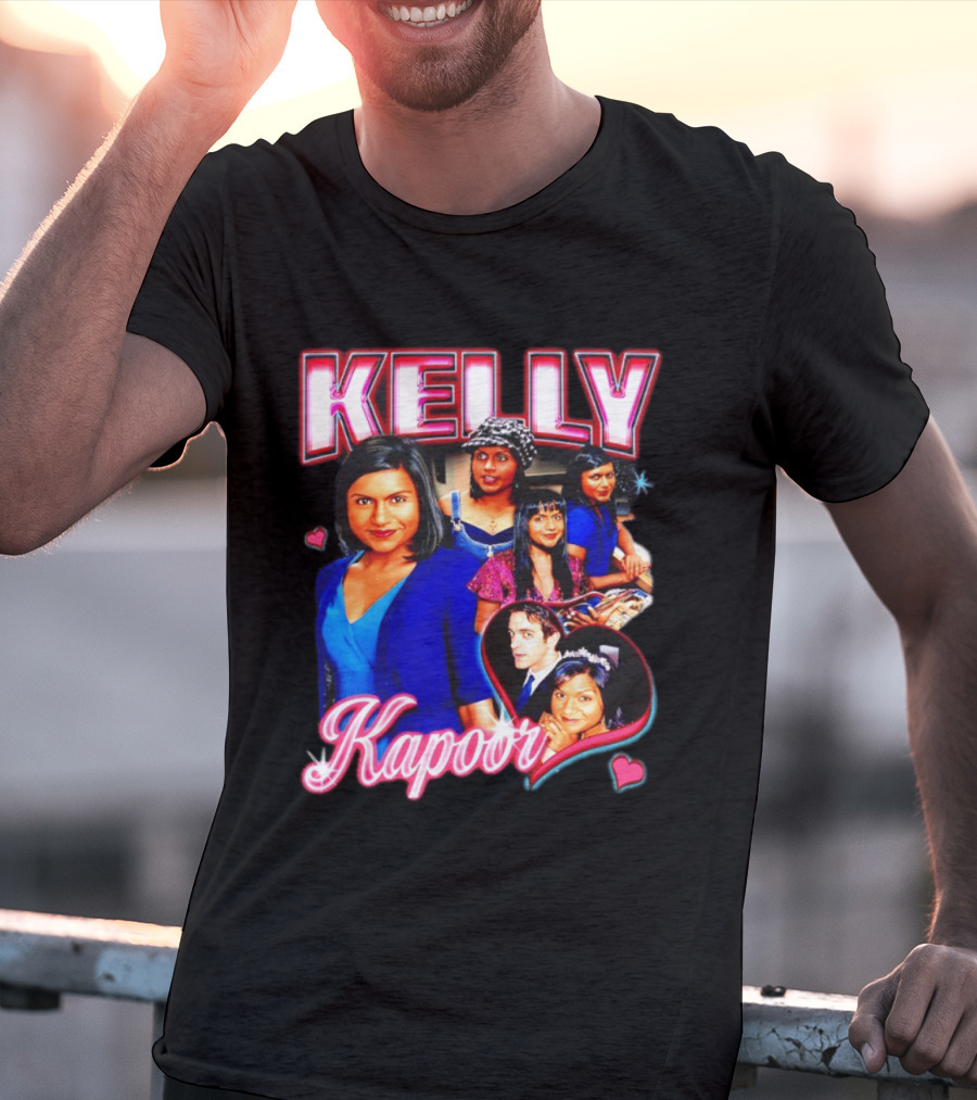 Kelly Kapoor 90s Bootleg Style With Hearts And Character Collage T-Shirt
