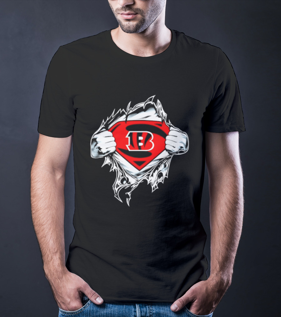 Cincinnati Bengals 13 Superman Symbol Football T-Shirt