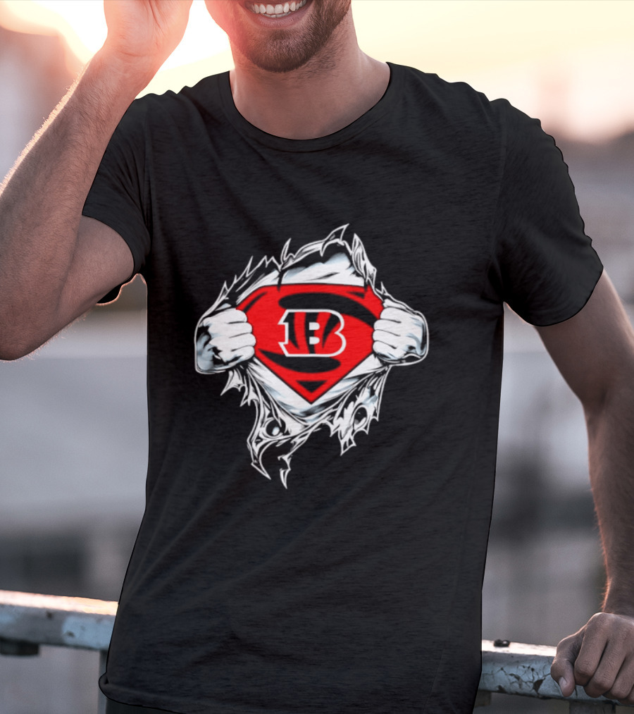 Cincinnati Bengals 13 Superman Symbol Football T-Shirt