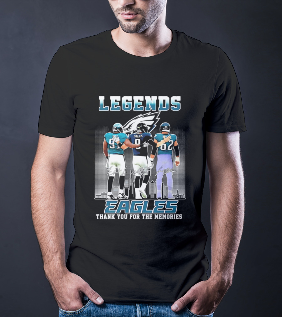 Eagles Legends Cox Foles Kelce Thank You For The Memories T-Shirt