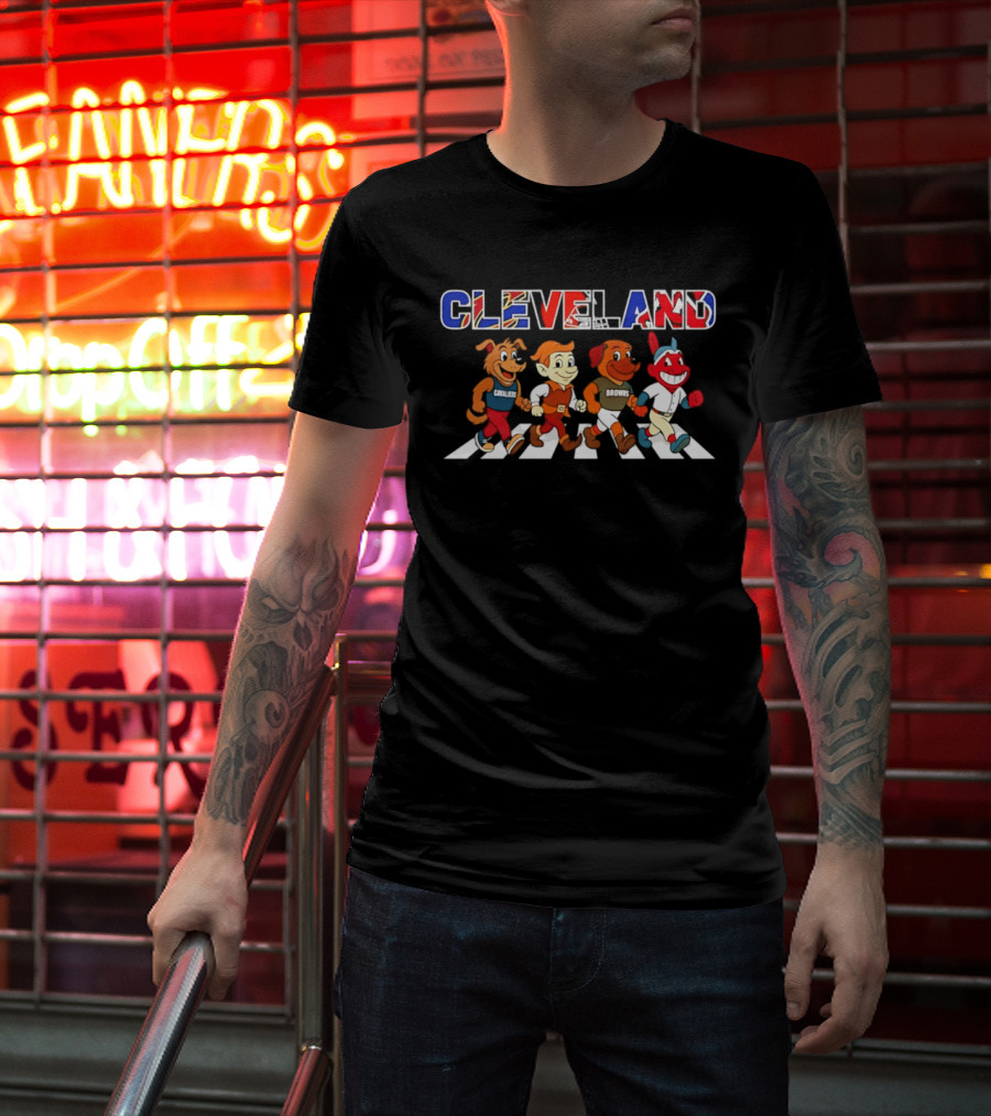 Cleveland Cavaliers Browns Indians Abbey Road Characters 2026 T-Shirt