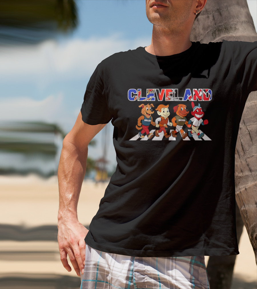 Cleveland Cavaliers Browns Indians Abbey Road Characters 2026 T-Shirt