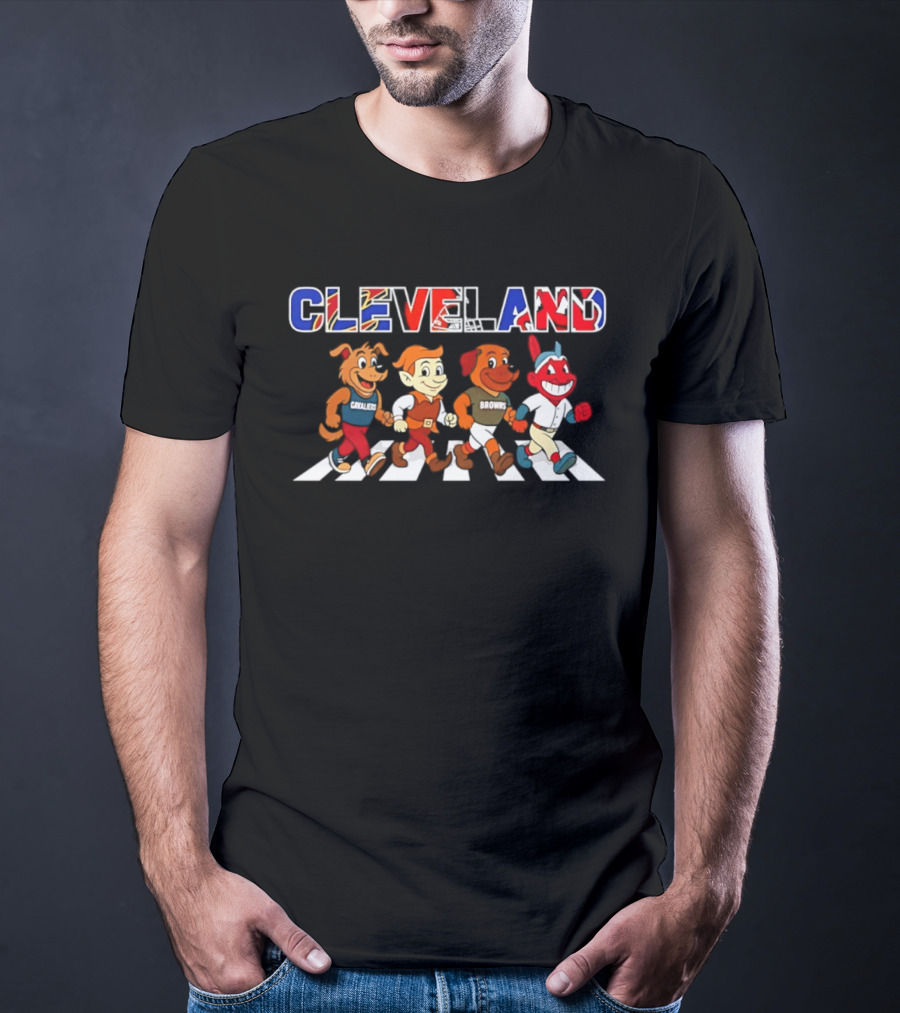 Cleveland Cavaliers Browns Indians Abbey Road Characters 2026 T-Shirt