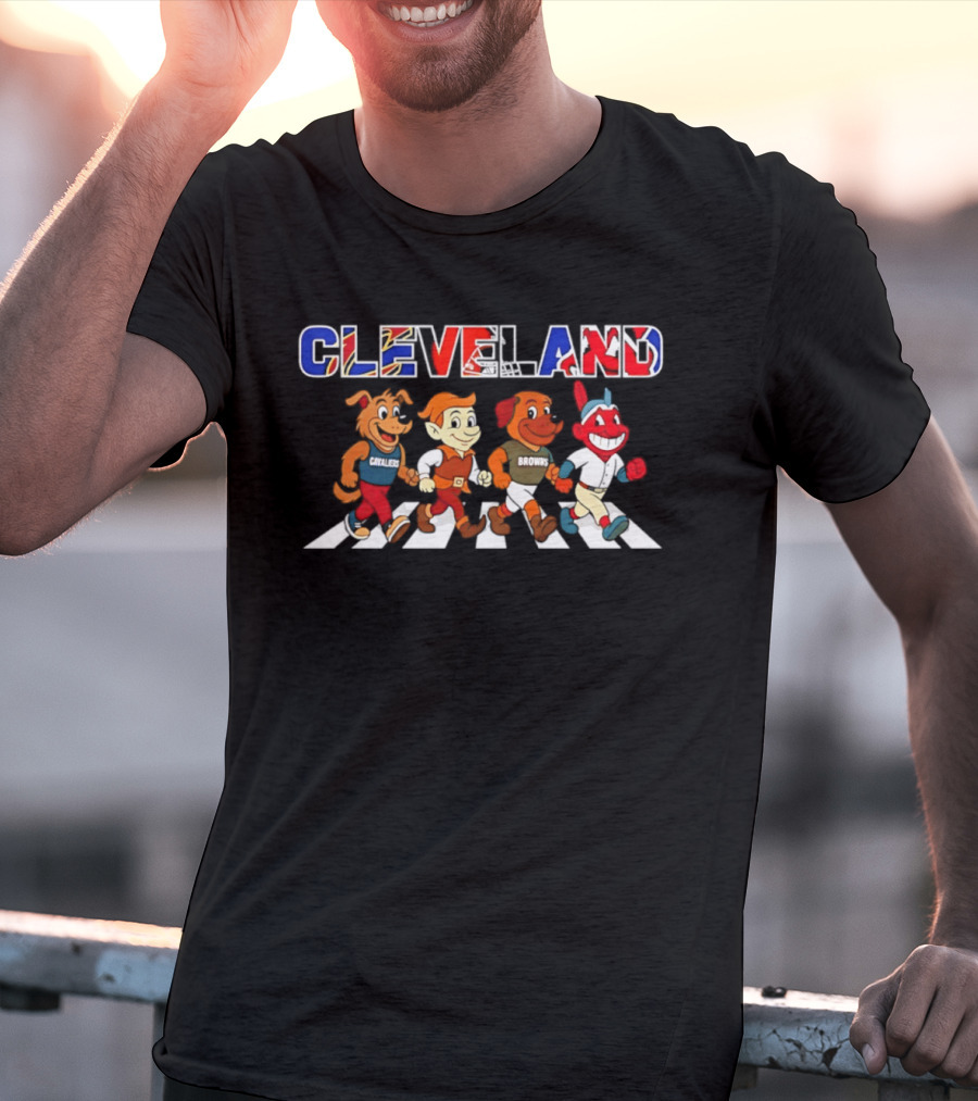Cleveland Cavaliers Browns Indians Abbey Road Characters 2026 T-Shirt
