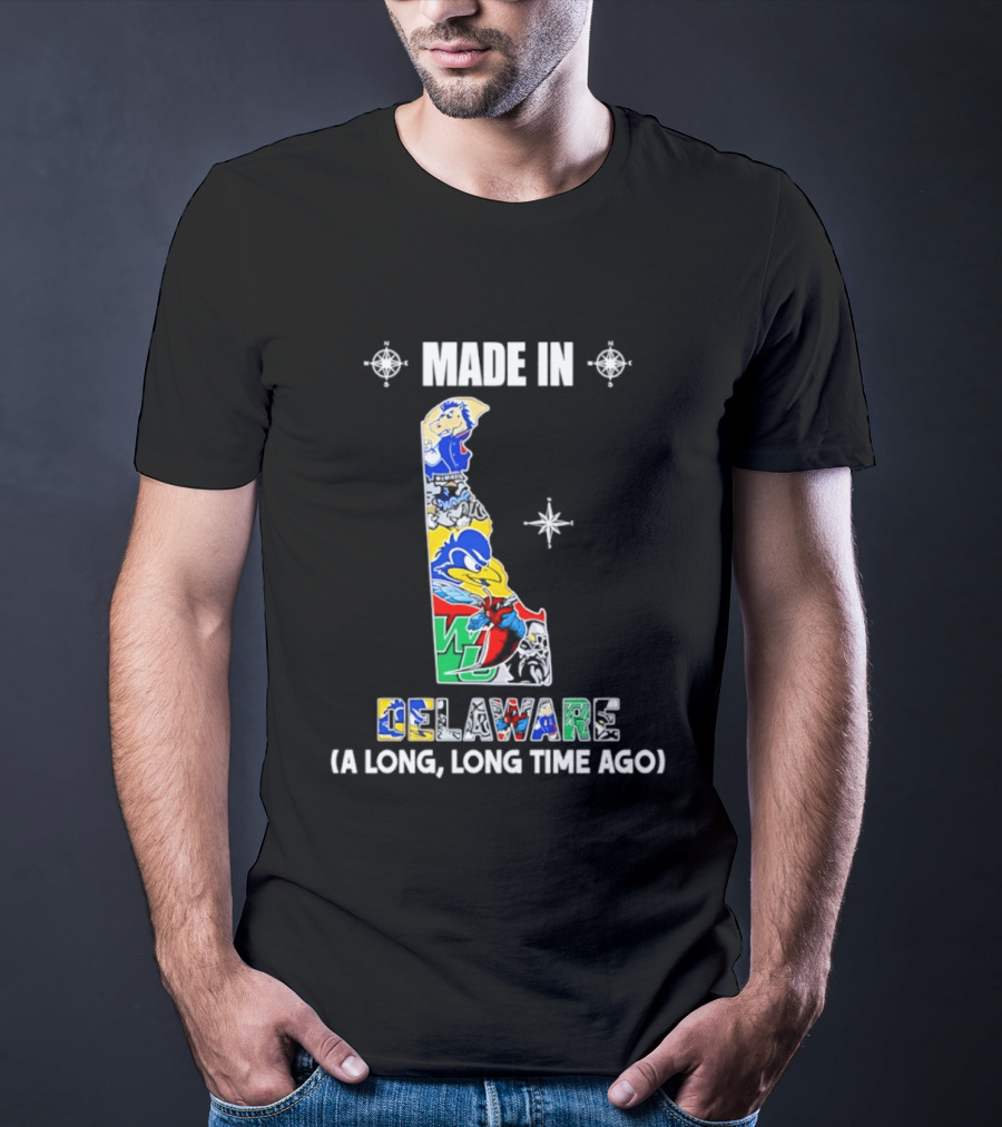 Made In Delaware A Long Long Time Ago State Map With Colorful T-Shirt