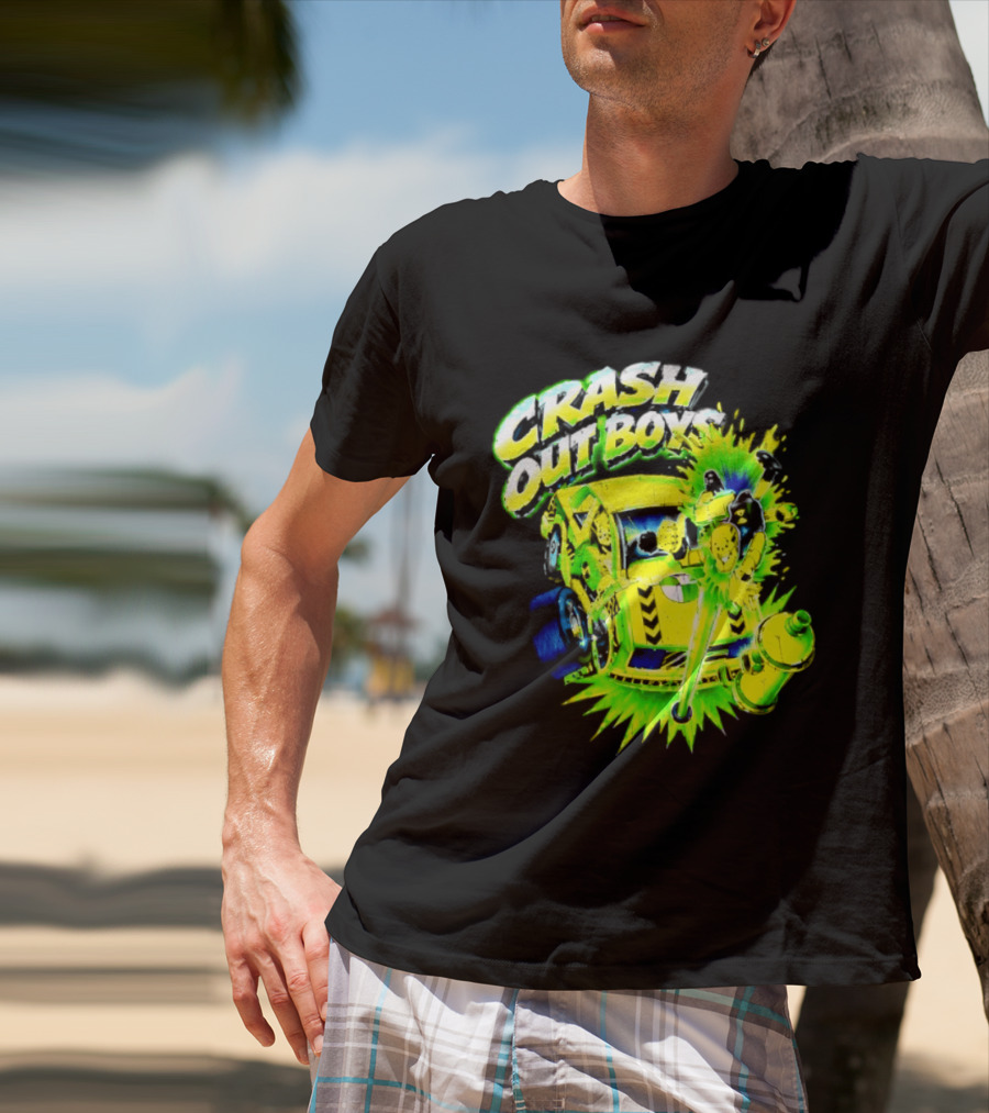 Crash Out Boys Neon Green Punk Streetwear Sludge T-Shirt
