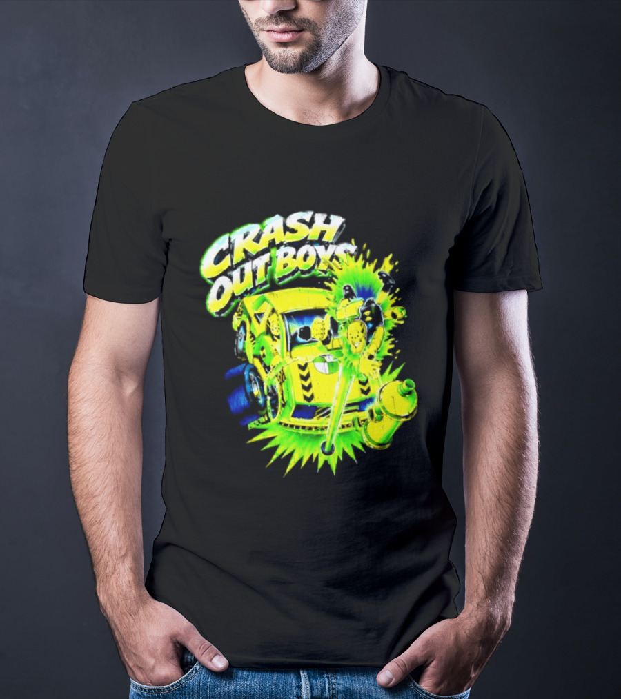 Crash Out Boys Neon Green Punk Streetwear Sludge T-Shirt
