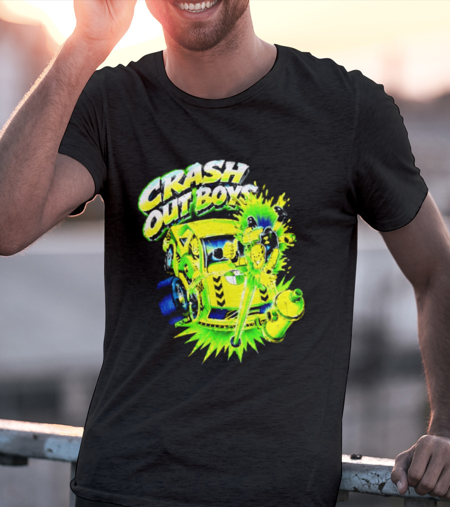Crash Out Boys Neon Green Punk Streetwear Sludge T-Shirt