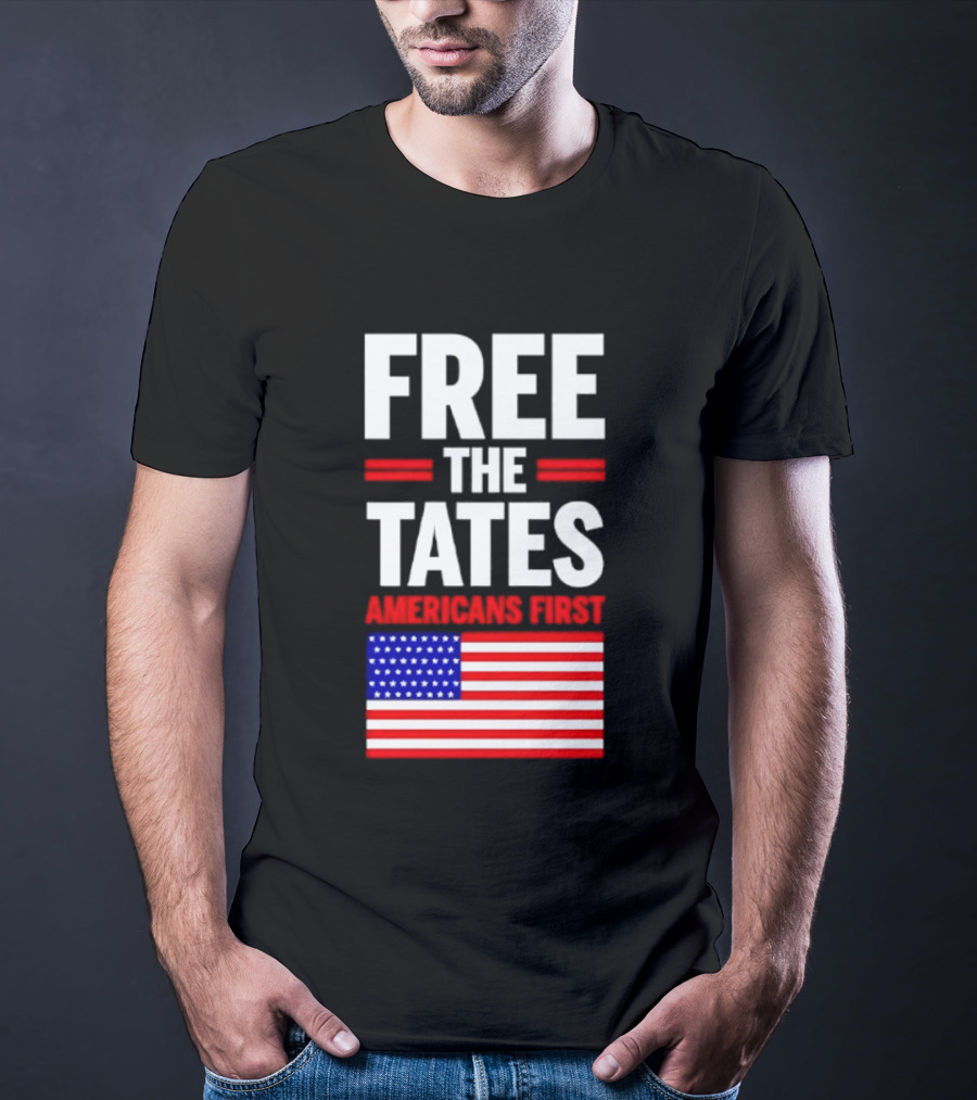Free The Tates Americans First USA Flag T-Shirt