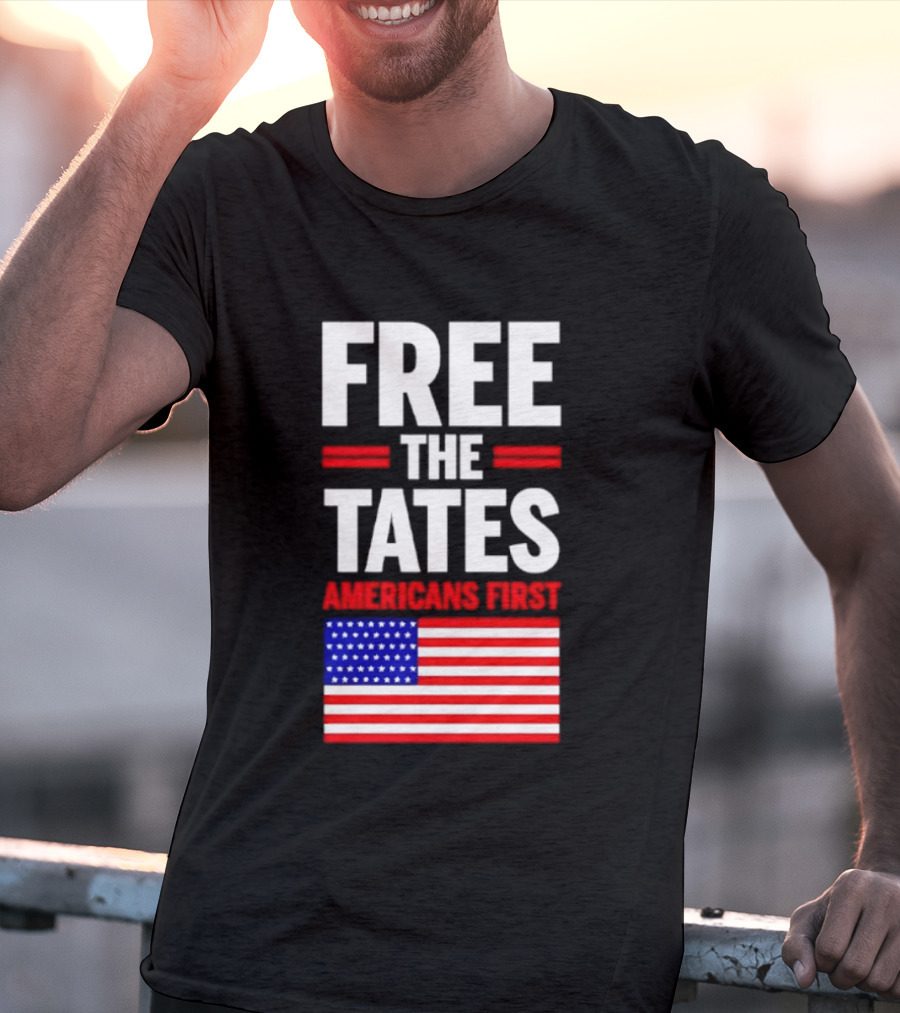 Free The Tates Americans First USA Flag T-Shirt