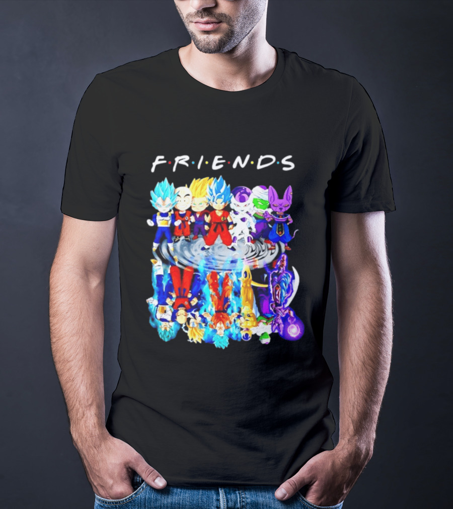 FRIENDS Dragon Ball Z Characters Goku Vegeta Piccolo Frieza Beerus T-Shirt