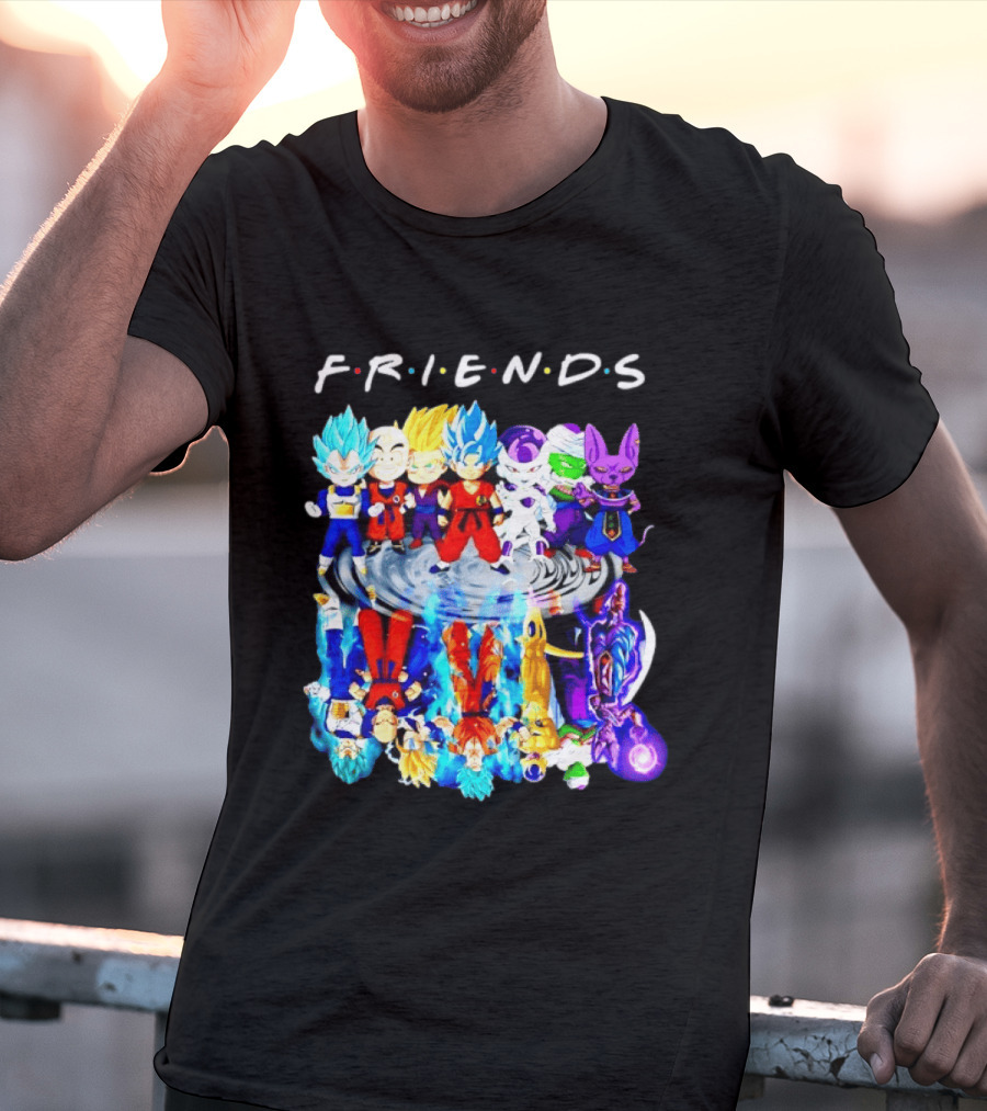 FRIENDS Dragon Ball Z Characters Goku Vegeta Piccolo Frieza Beerus T-Shirt