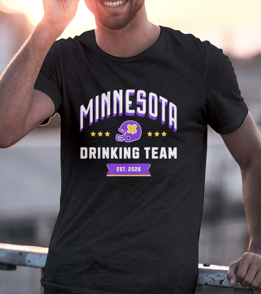 Minnesota Drinking Team Est 2026 Football Helmet Party Fun T-Shirt