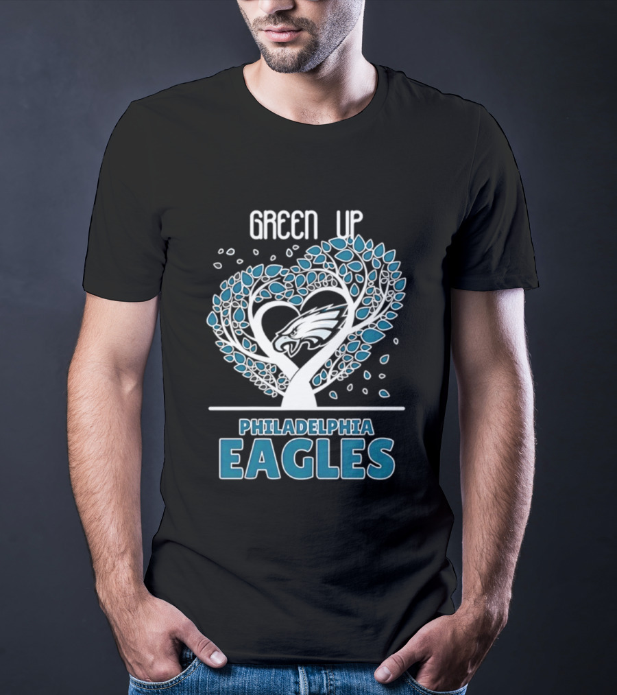 Philadelphia Eagles Green Up Heart Tree 2026 T-Shirt
