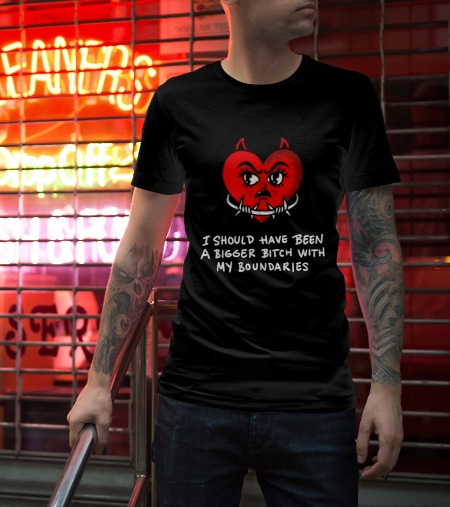 I Should Have Been A Bigger Bitch With My Boundaries Red Devil Heart T-Shirt