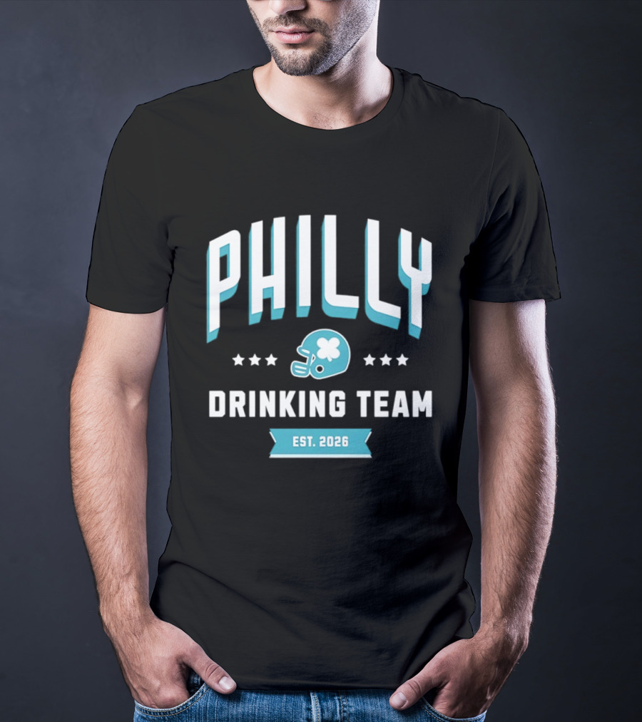 Philly Drinking Team Est 2026 Football Helmet Stars T-Shirt