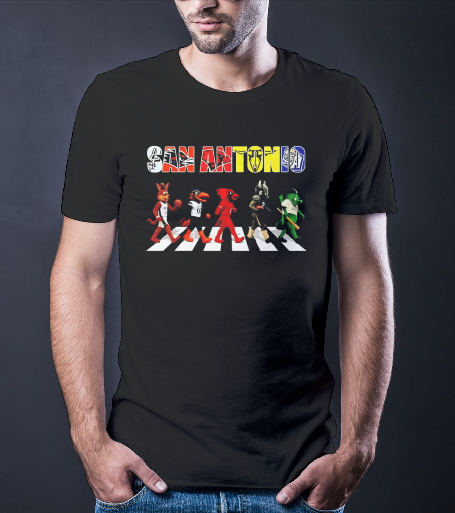 San Antonio Mascots Abbey Road Walk 2206 T-Shirt