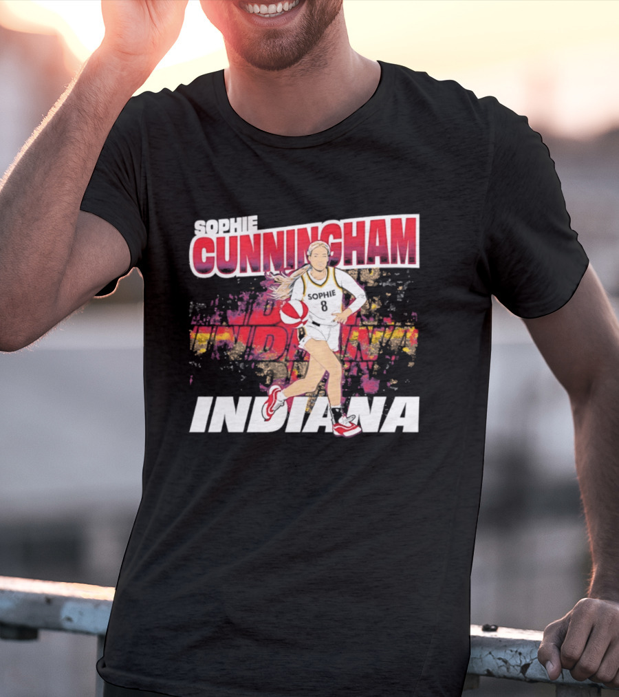 Sophie Cunningham Indiana Fever Basketball WNBA Athlete Action T-Shirt