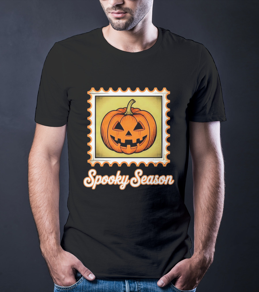 Spooky Season Pumpkin Stamp Halloween T-Shirt