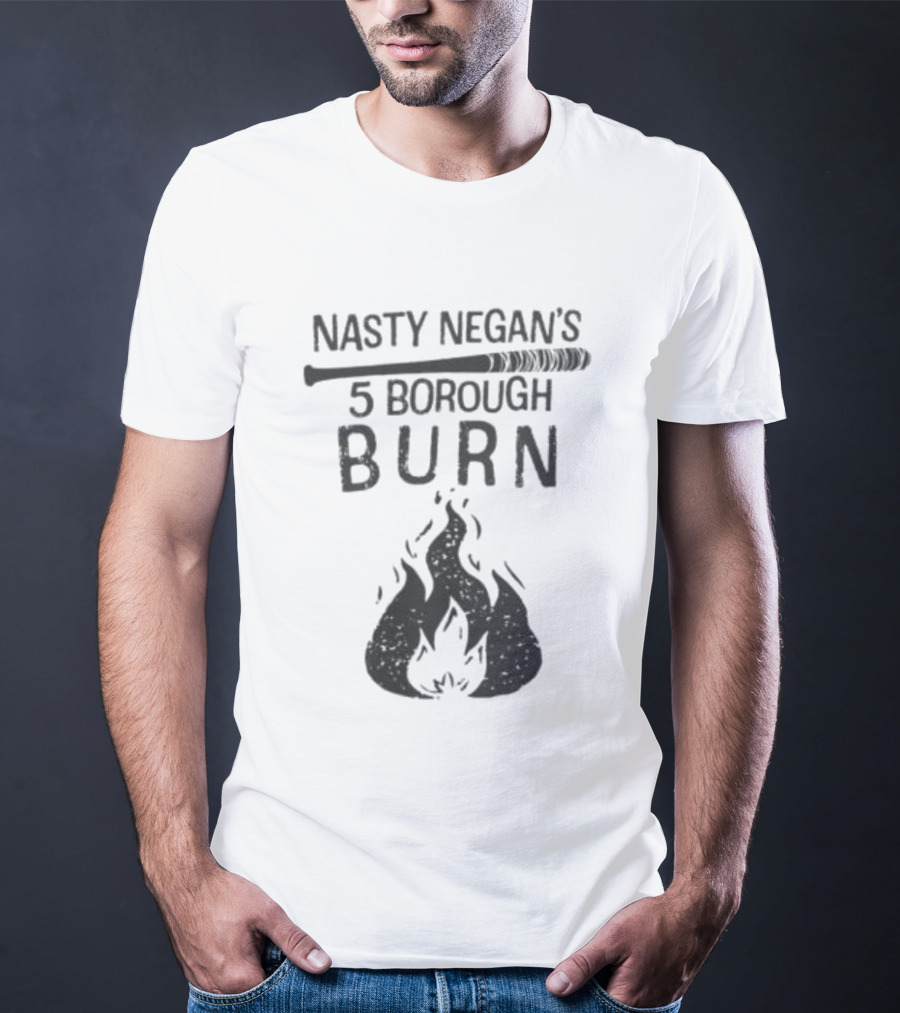 Nasty Negan's 5 Borough Burn Bat And Flame T-Shirt