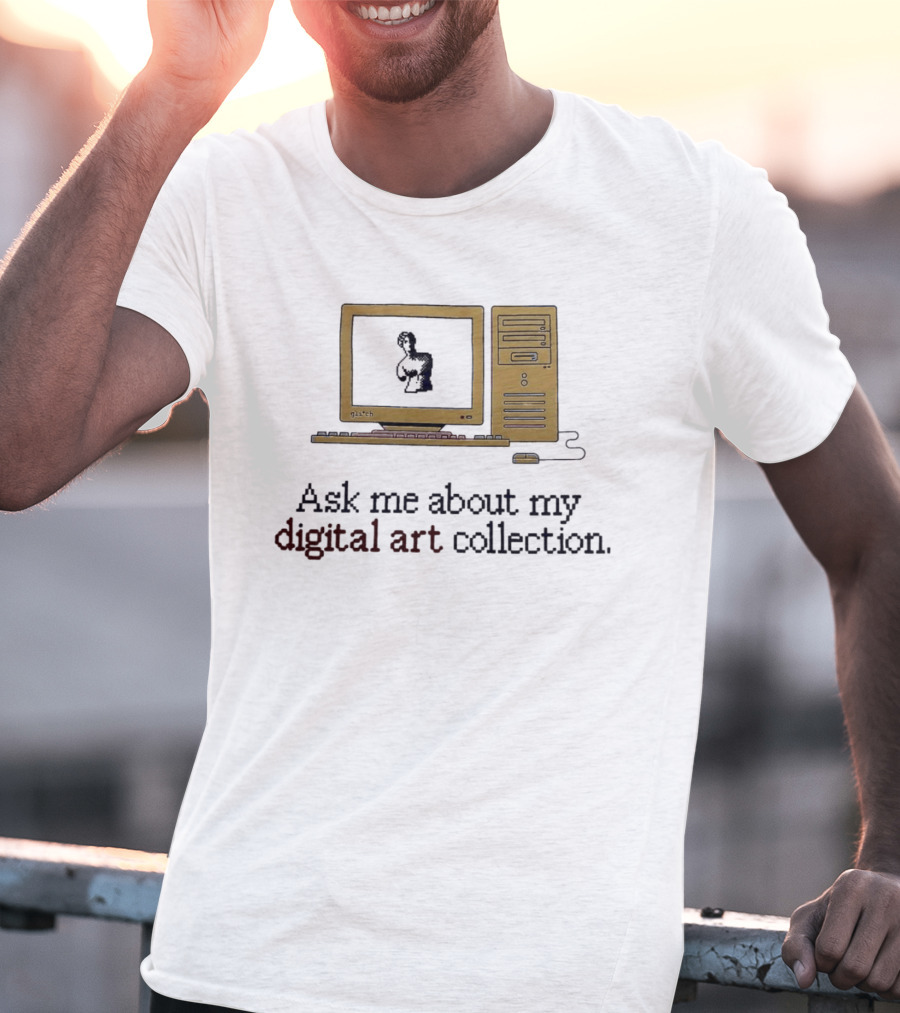 Ask Me About My Digital Art Collection Retro Computer T-Shirt