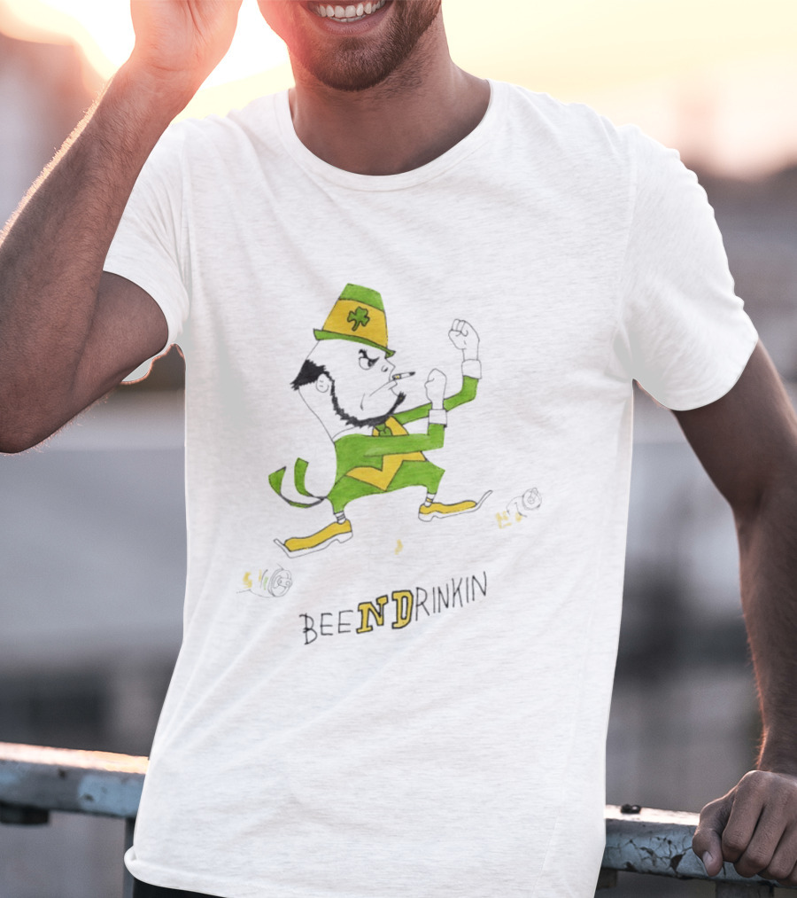 BeeNDrinkin Leprechaun Smoking St Patrick's Day Mischief T-Shirt