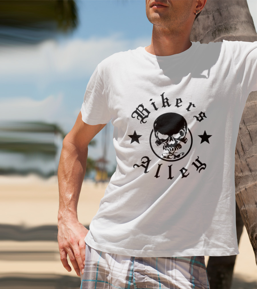 Bikers Alley Skull Stars T-Shirt