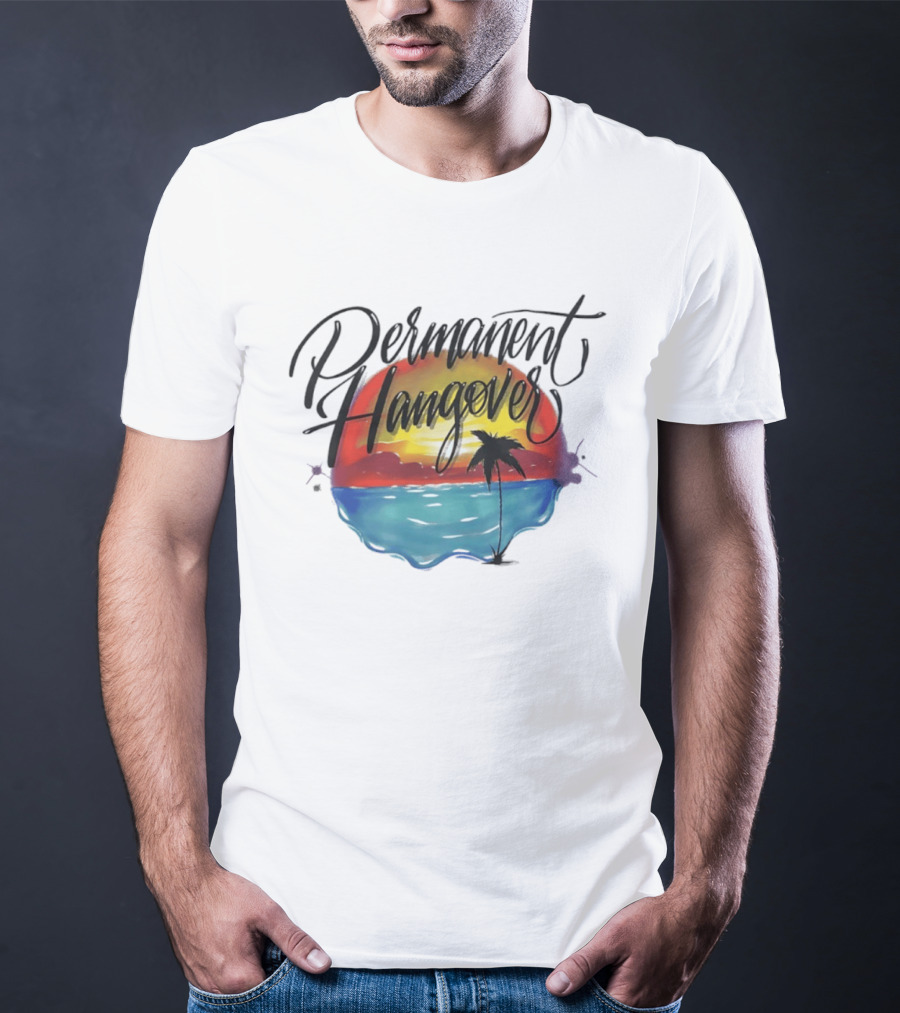 Permanent Hangover Sunset Palm 90s Bootleg Airbrush T-Shirt