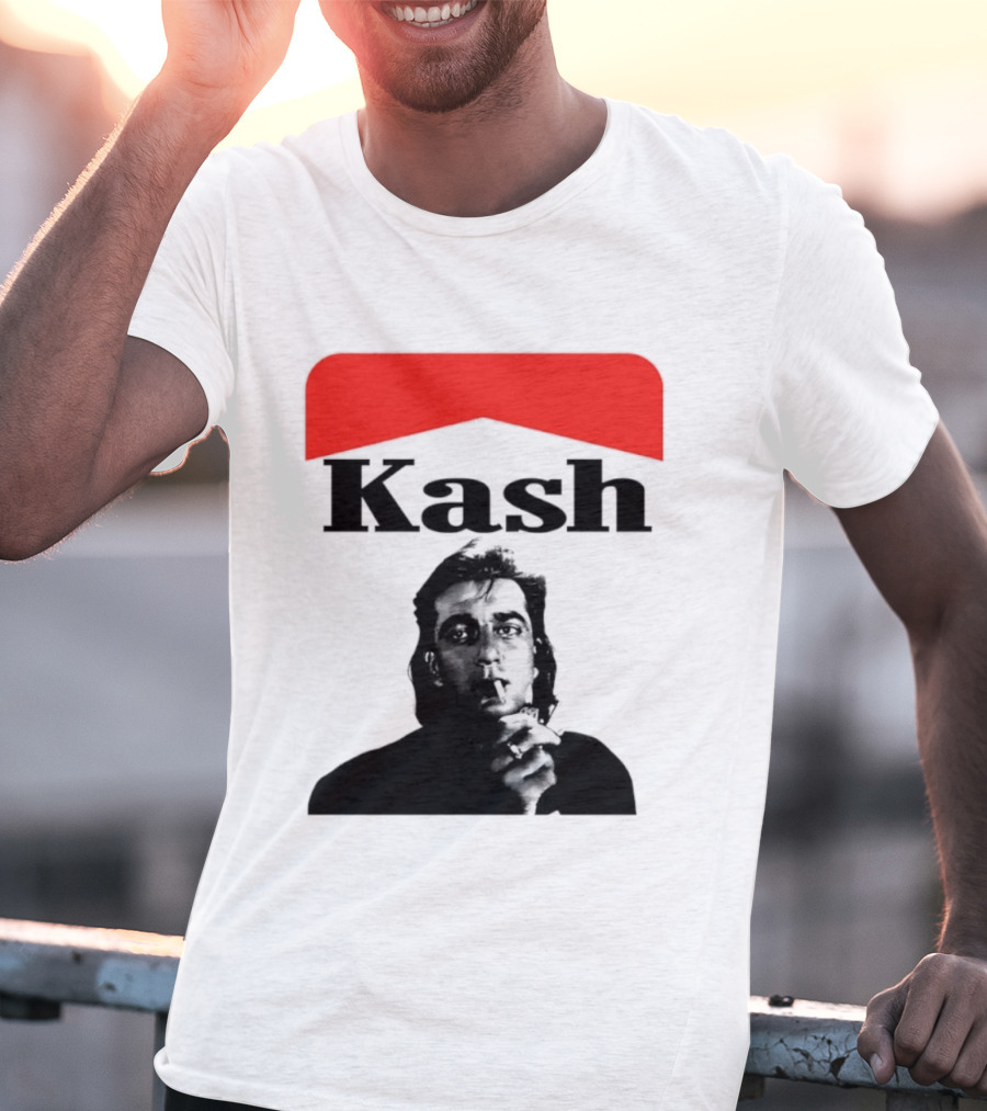 Kash Sanjay Dutt Smoking Iconic Red V Shape T-Shirt