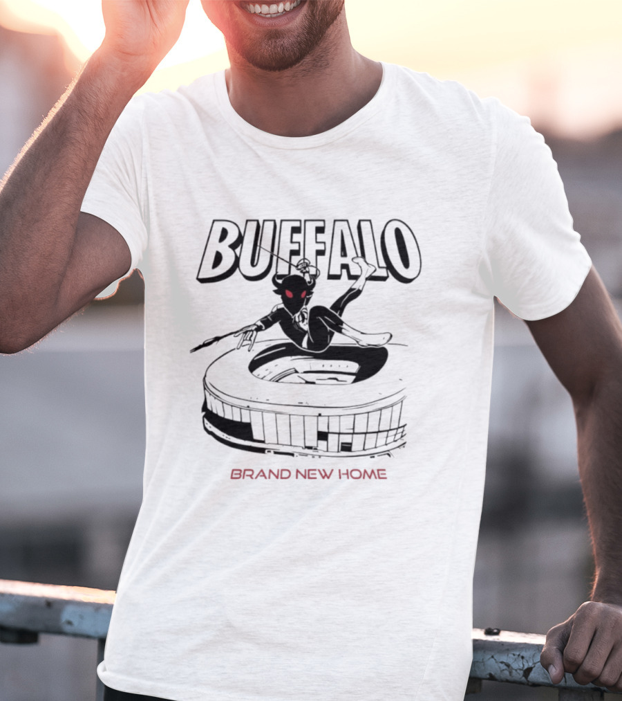 Buffalo Spider Man Swinging Brand New Home Stadium Marvel T-Shirt