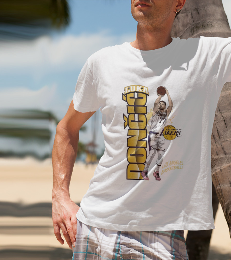 Los Angeles Lakers Luka Dončić Basketball Moment 2026 NBA T-Shirt