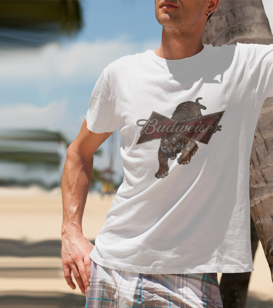 Budweiser Tiger Logo Jumping Tiger T-Shirt