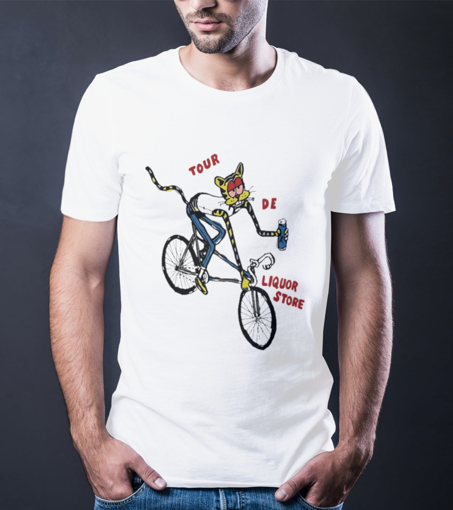 Tour De Liquor Store Cat Bicycle Cycling T-Shirt