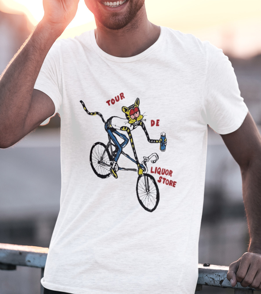 Tour De Liquor Store Cat Bicycle Cycling T-Shirt