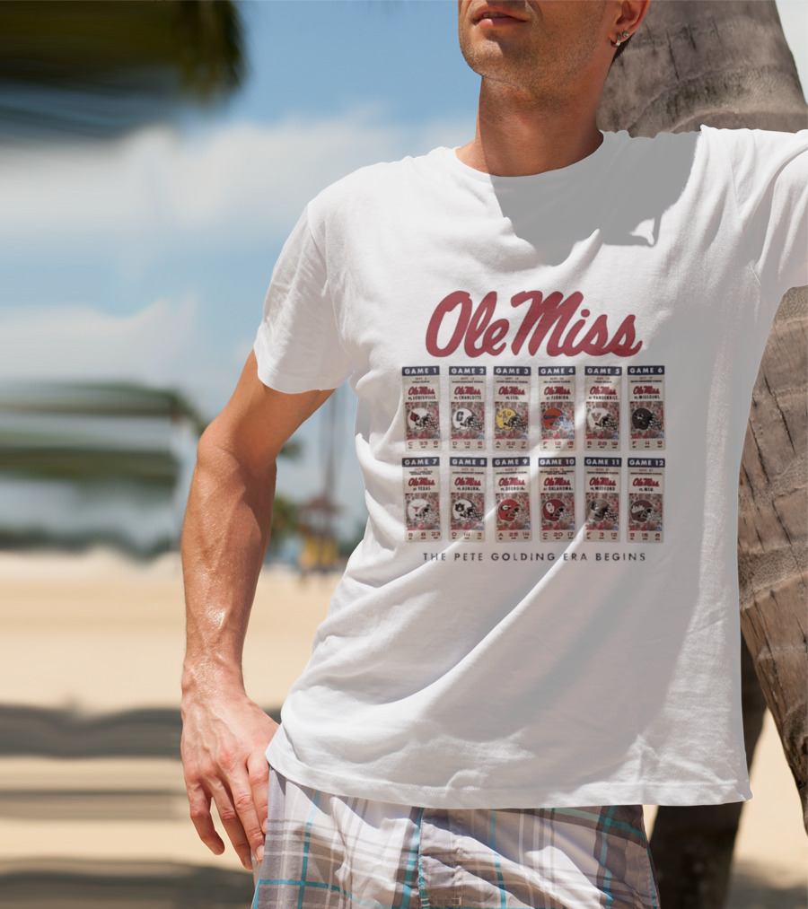 Ole Miss 2026 Football Schedule Louisville Charlotte LSU Florida Vanderbilt Arkansas Texas Auburn Georgia Oklahoma Wofford Mississippi State T-Shirt