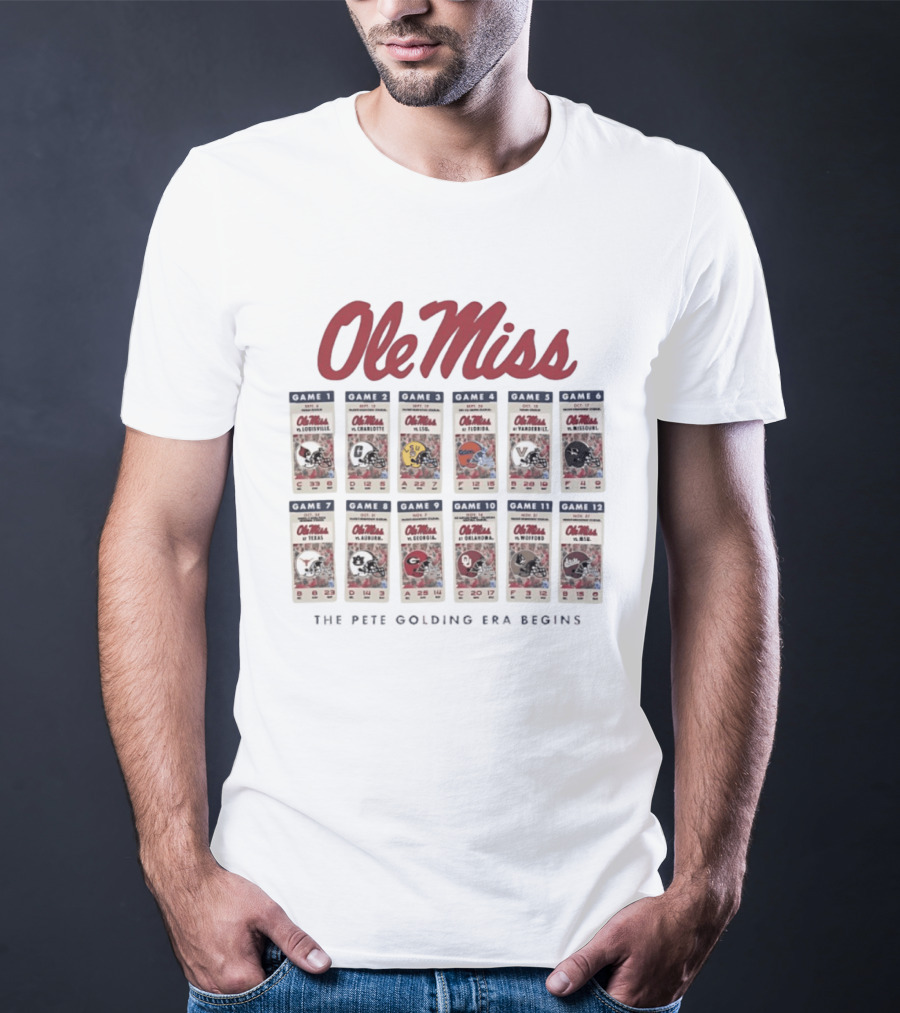 Ole Miss 2026 Football Schedule Louisville Charlotte LSU Florida Vanderbilt Arkansas Texas Auburn Georgia Oklahoma Wofford Mississippi State T-Shirt