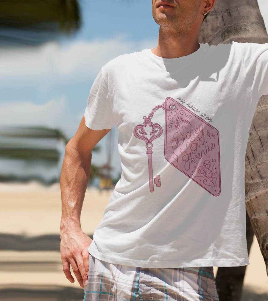 Disney Girl Avenue My House Is On Castle Key T-Shirt