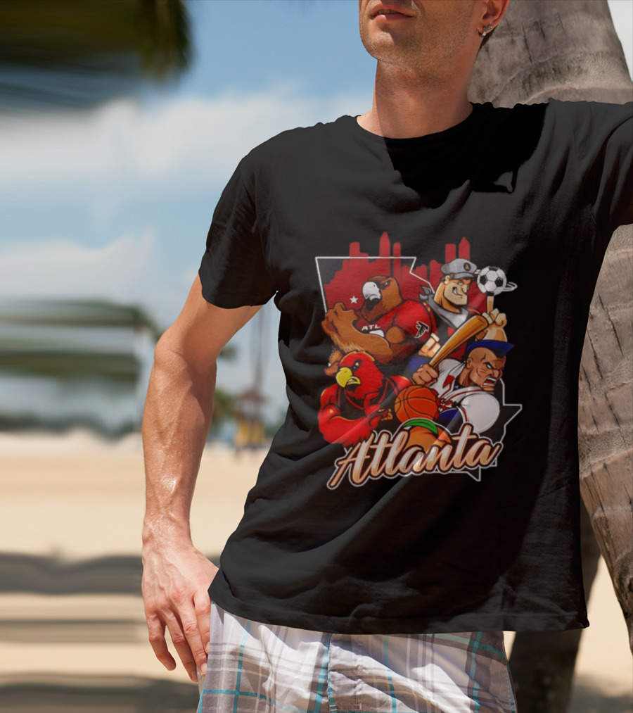 Atlanta Falcons Hawks Braves United Georgia Sports Teams Characters T-Shirt