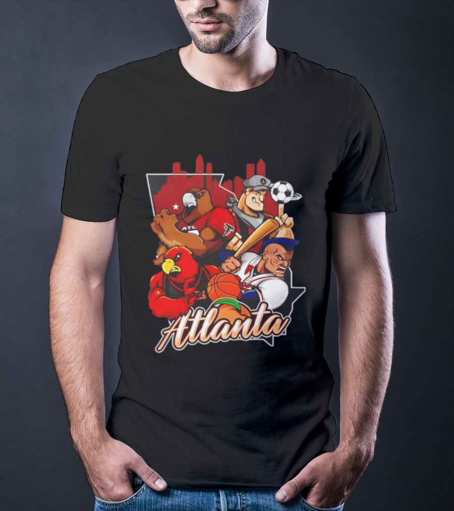 Atlanta Falcons Hawks Braves United Georgia Sports Teams Characters T-Shirt