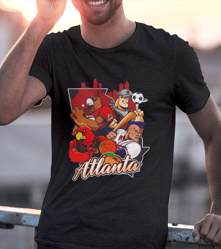 Atlanta Falcons Hawks Braves United Georgia Sports Teams Characters T-Shirt