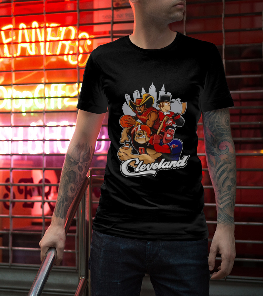Cleveland Sports Teams Skyline Mashup 2026 T-Shirt