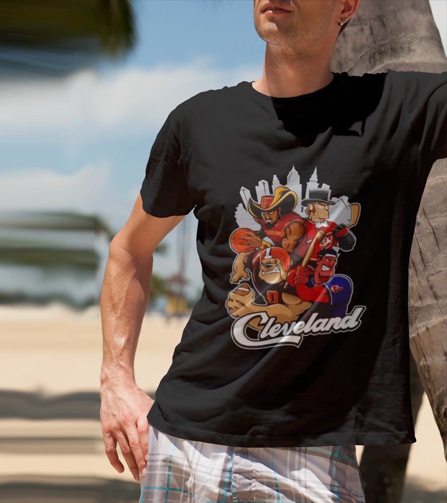 Cleveland Sports Teams Skyline Mashup 2026 T-Shirt