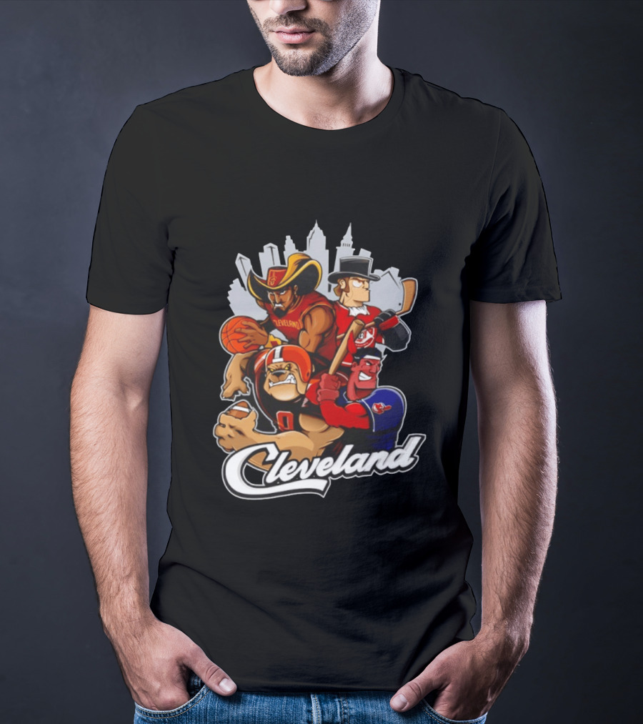 Cleveland Sports Teams Skyline Mashup 2026 T-Shirt