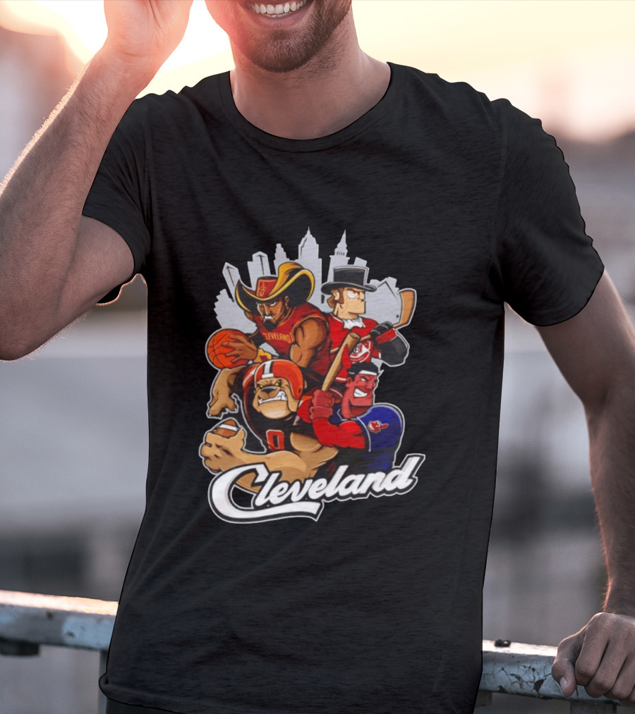 Cleveland Sports Teams Skyline Mashup 2026 T-Shirt