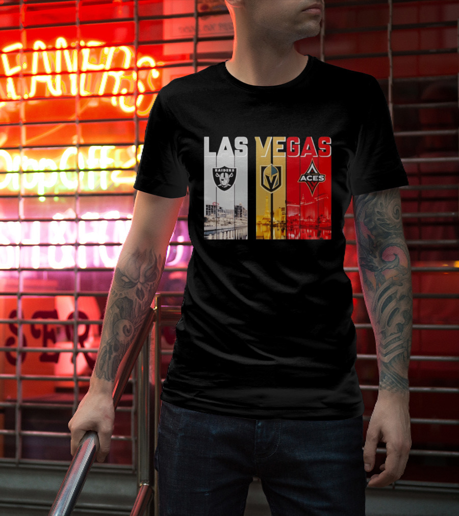 Las Vegas Raiders Golden Knights Aces Skyline T-Shirt