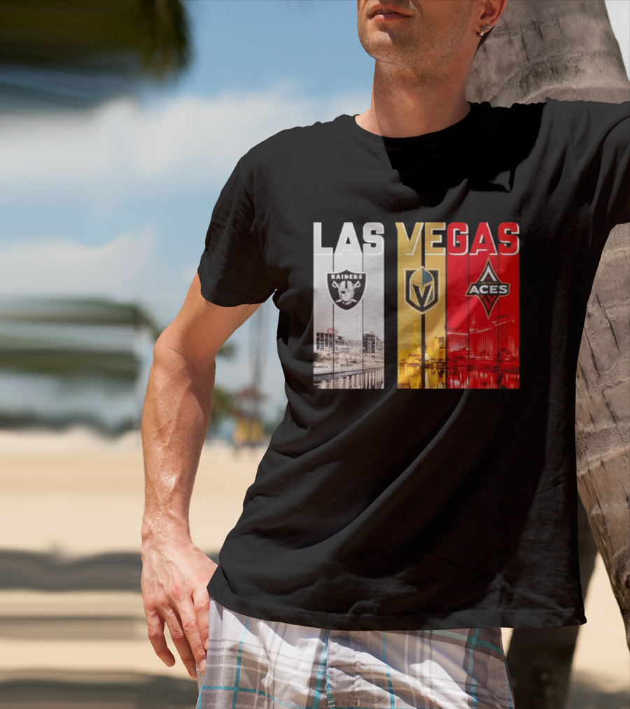 Las Vegas Raiders Golden Knights Aces Skyline T-Shirt