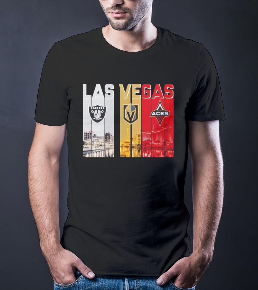 Las Vegas Raiders Golden Knights Aces Skyline T-Shirt