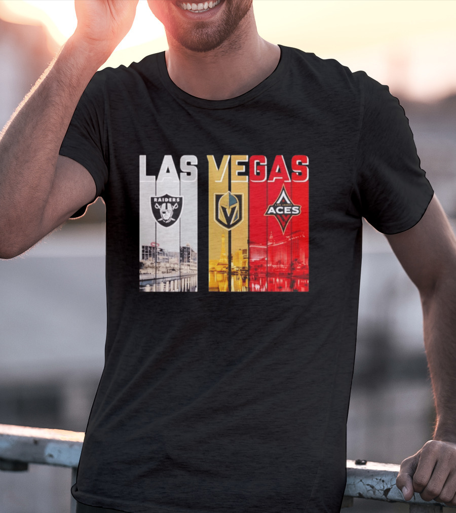 Las Vegas Raiders Golden Knights Aces Skyline T-Shirt